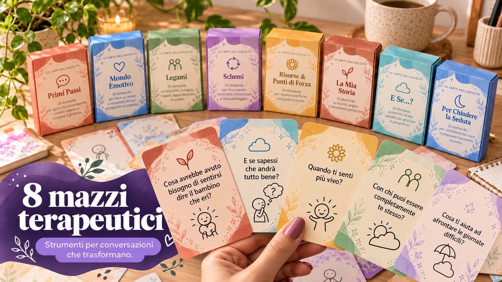 Gli 8 mazzi di «Le Carte dell'Ascolto»
